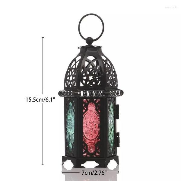 Kerzenhalter im marokkanischen Stil, Metallhalter, Glas-Windlaterne, hängende Laternen für drinnen und draußen, Garten, Hofdekoration, Großhandel