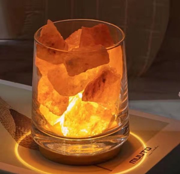Lâmpada noturna de aromaterapia Óleo vegetal natural sem fogo sono de cristal