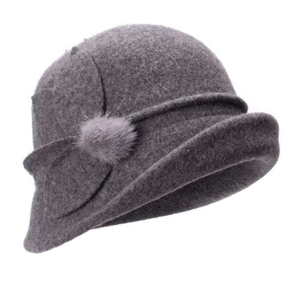 Hüte mit breiter Krempe, faltbar, Winter, für Damen, Cloche, Wolle, Damen, Gatsby-Stil, warm, Kirchenkleid, Hochzeit, A474 2210278969953