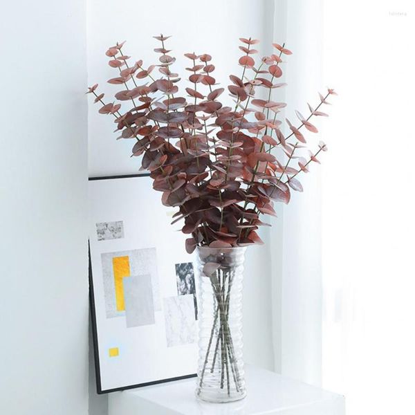 Flores decorativas Bendable Fancy Flower Arrangement Fake Eucalyptus Plástico Plástico Requintado Pógrafia Prop