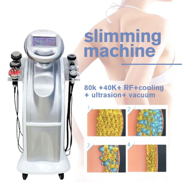 Máquina de emagrecimento 80k Cavitação ultrassônica RF Lipo a vácuo Reduce a máquina de beleza de emagrecimento do corpo