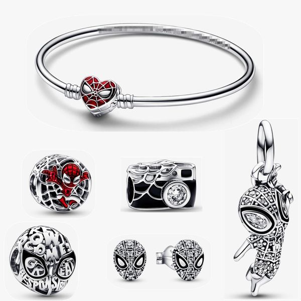 Spider Sheail Stud Charme Mertes Diy Fit Pandora Novo Jóias de Designer de Bracelet Women