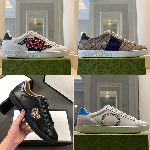 Designer-Herren-Sneaker mit Ace-Stickerei, weiße Sneakers, Damenschuhe aus echtem Leder, Stickerei, klassischer Schuh, Python-Stickerei, Bienen-Tiger, große Größe 48, Nr. 9