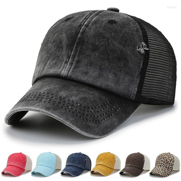 Ball Caps Marka Kadın Beyzbol Kapağı Yaz Örgü Net Nefes Alabilir Snapback Ladies Vinatge Washed Pamuk Güneş Gölgesi Şapkaları