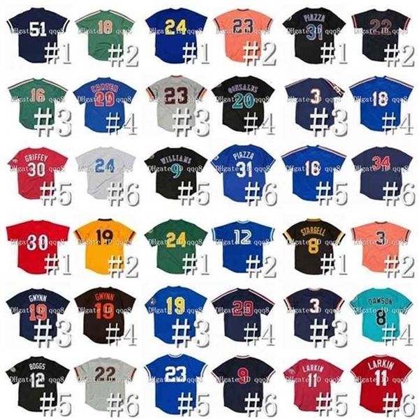 Proword Air01 Vintage Geri Tutuş Mesh Beyzbol Jersey Bo Jackson Tony Gwynn Tim Raines Darryl Çilek Dykstra Ozzie Smith Vuruş Uygulaması Matt Williams