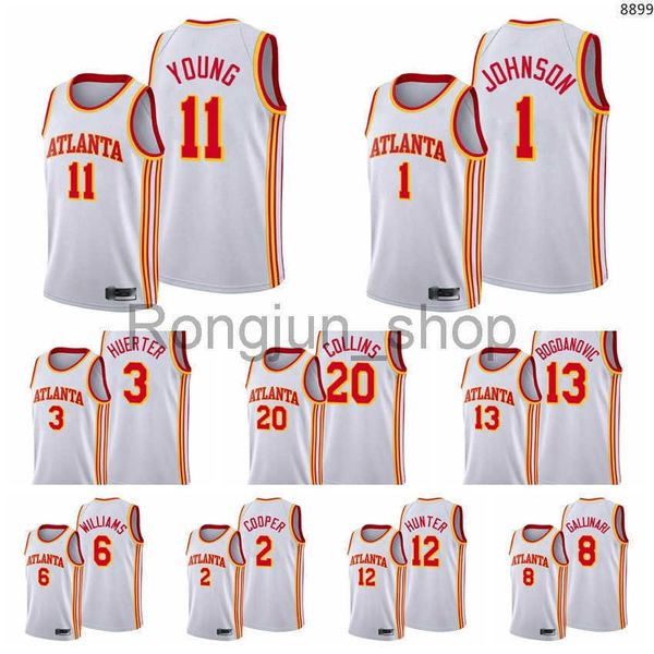 2021-22 75th Anniversary Stitched Mens Basketball Trae Young Jalen Johnson Sharife Cooper Kevin Huerter Bogdan Bogdanovic John Collins Jersey