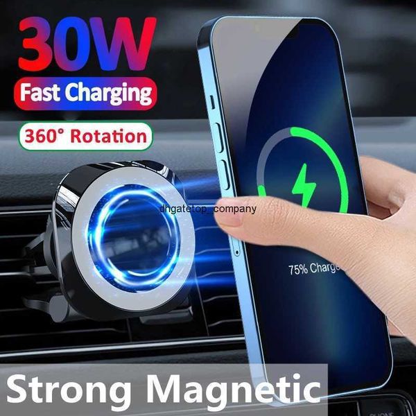 Магнитное зарядное устройство быстрого заряда с вентилируемым автомобильным беспроводным телефоном для MacSafe iPhone 13 12 Mini Max Pro Workstation