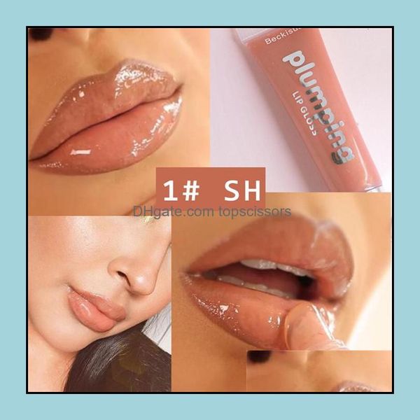 Lipgloss, feuchtigkeitsspendender Pflaumen-Lipgloss, Kirsch-Glitzer-Lipgloss, pralleres Make-up, nahrhaftes Mineralöl, klarer Lippenstift, 6 Stück, Tropfenlieferung, Dhp4Q