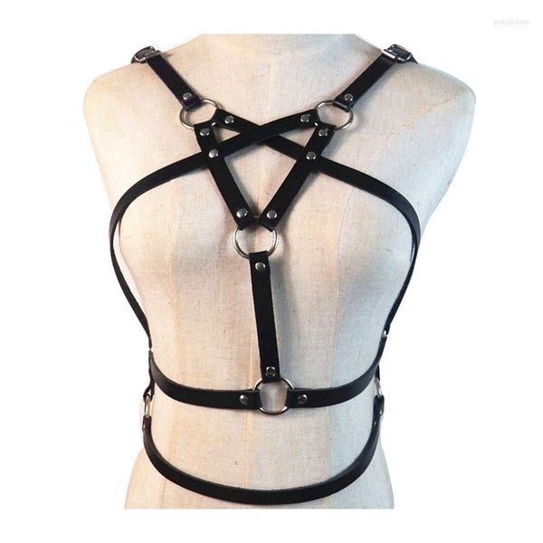 Cinture Imbracatura in pelle PU per donna Corpo regolabile Cinturino punk Cage Reggiseno Abbigliamento da festa Biancheria intima sexy Abbigliamento da ballo Cinture doppie