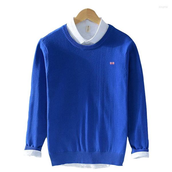 Camisolas masculinos Crewneck de algodão clássico Sweater de malha masculino Autumn Bordado de pano bordado M-3xl 8507