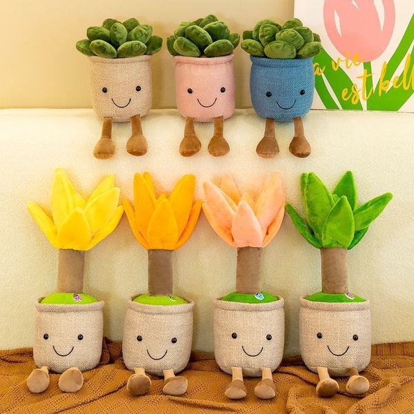 Simulazione in vaso succulente peluche pianta drago barba albero regalo per bambini tessuto bonsai bambola decorativa cartone animato RRC262