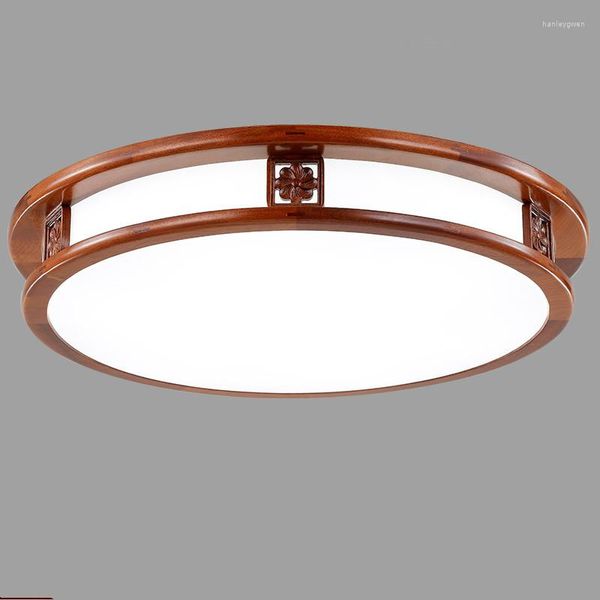 Plafoniere Creative LED Lampada da incasso rotonda 36w Legno bianco caldo per soggiorno Sala da pranzo