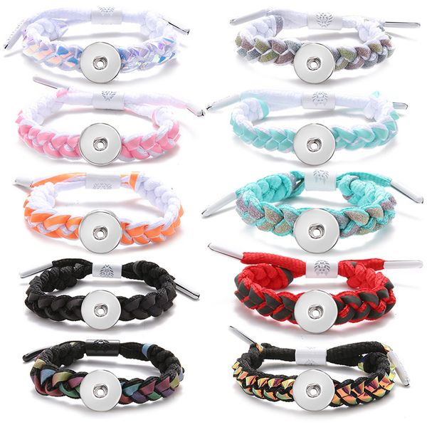 Заклинание браслеты SE0220 Новая мода Colorf Twist Shoelace Style Bracelet Snap Snap Регулируемая кнопка подгонки ювелирные изделия подарки доставка 2022 SMT61