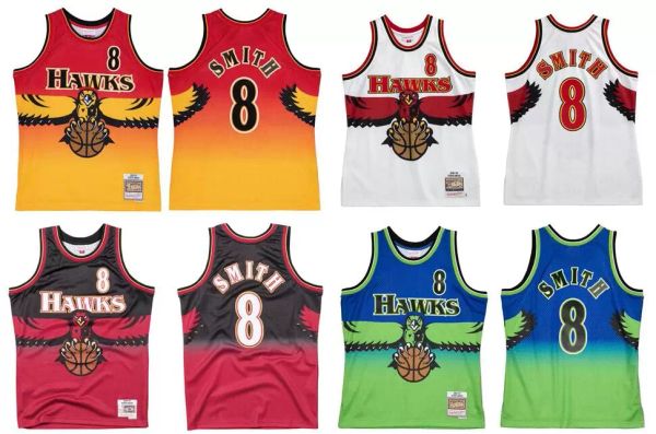 Maglia da basket Steve Smith cucita personalizzata S-6XL Mitchell Ness 1996-97 Mesh Hardwoods Classics versione retrò Uomo Donna Maglie giovanili