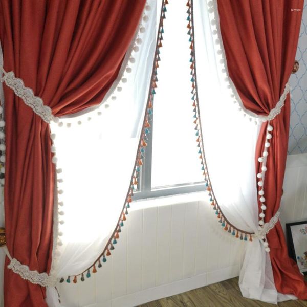 Tenda Oscurante Tende Rosse Per Camera Da Letto Soggiorno Trattamento Finestra Stile Cinese Rideau Cortinas Para La Sala