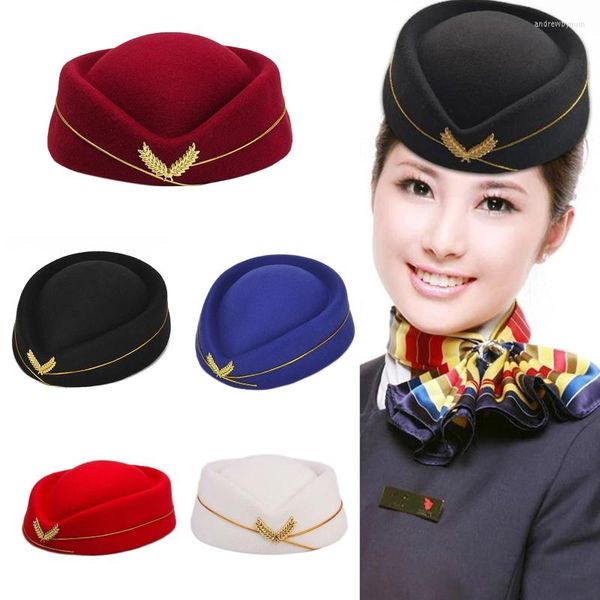 Berets Stewardess Hut Baskenmütze Frauen Stewardessen Party Cosplay Formale Uniform Kappen Zubehör Hüte Kostüm