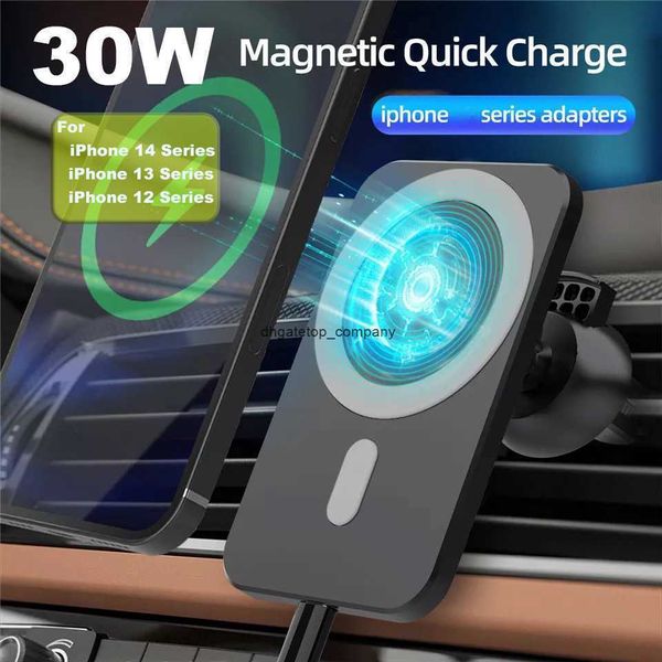 Caricabatteria da auto wireless a carica rapida 30w Qi supporto magnetico per telefono per iPhone 13 12 Pro Max Mini 11 Samsung 360 regolabile