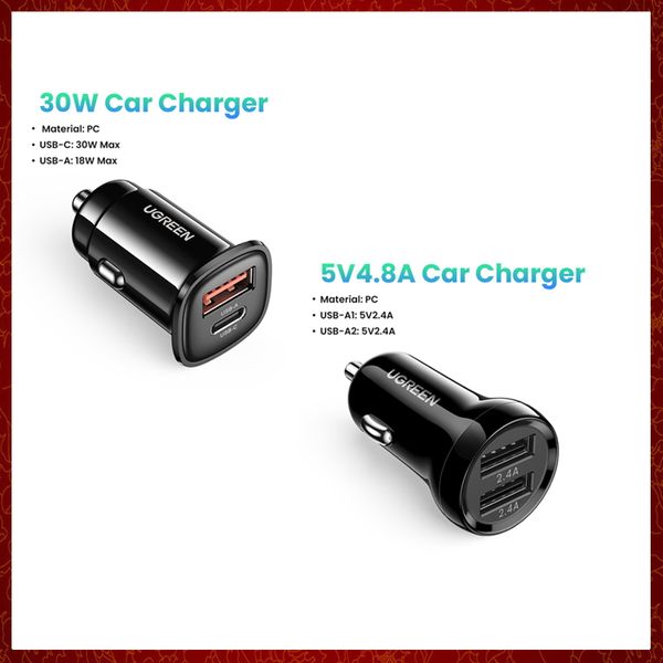 Carregador de carro CC140 5V4.8A Mini Charging por carregadores de telefones celulares Chargers Dual CARRO CHARGERING ADAPTOR DE CARROS