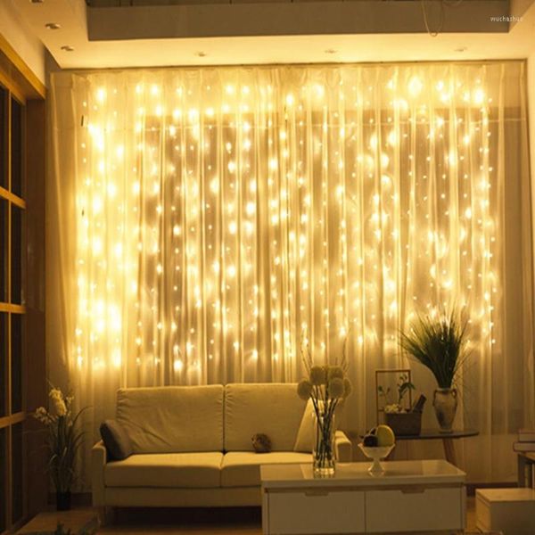 Saiten Thrisdar 3x2M 3x3M Outdoor Vorhang Eiszapfen String Girlande Licht Hochzeit Party Weihnachten LED Fenster