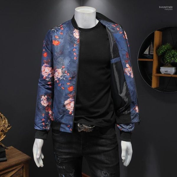 Giubbotti da uomo 2022 Royal Men Casual Cappotti Giacca a vento Abbigliamento Streetwear Sociale Giacca da uomo di alta qualità Stampa floreale di lusso