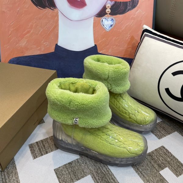 Designer luxo gai 2022 botas novas meias transparentes de chuva à prova d'água