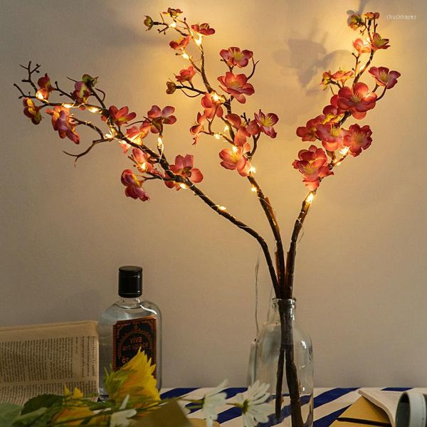 Lâmpadas de mesa Simulação Plum Blossom Light Light Indoor e Outdoor Decoração de férias Luzes de cordas do quarto Luz de fundo da área de trabalho