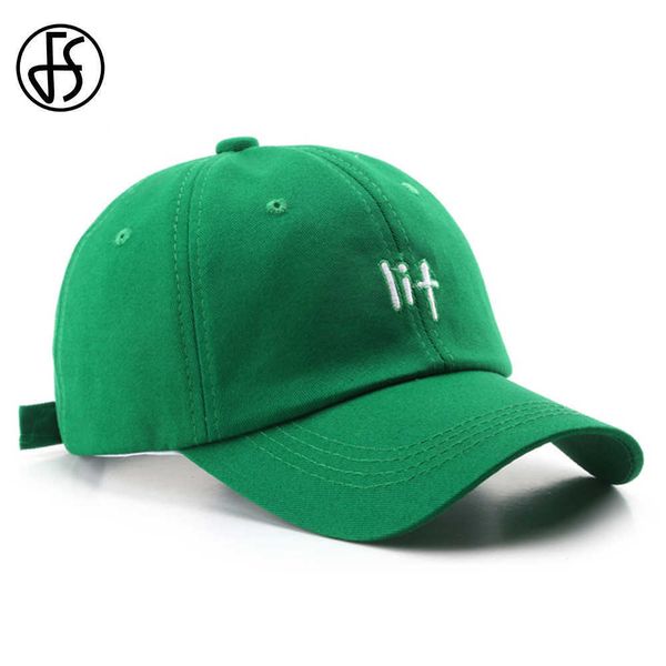 Snapbacks FS 2022 Herbst Baumwolle Grün Baseball Cap Snapback Hip Hop Gesicht Kappen Für Männer Frauen Trendy Streetwear Trucker Hut gorras hombre L221028