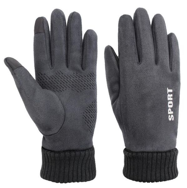 Kış Anti Slip Sıcak Eldivenler Açık Hava Spor Bisikleti Kayak Rüzgar Geçirmez Eldiven Unisex Dokunmatik Ekran Tam parmak Eldivenleri Erkekler Balıkçılık Yürüyüş Kampı için Polar Mittens