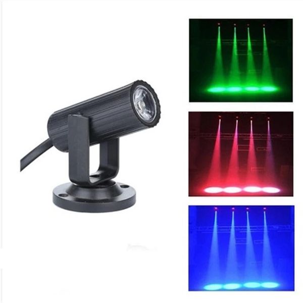 RGB 1W Efeitos de est￡gio LED Spotlight Light Weight Portable Lamp 360 graus Soft Party Dance Floor Spotlights for Disco DJ Bar KTV Ilumina￧￣o