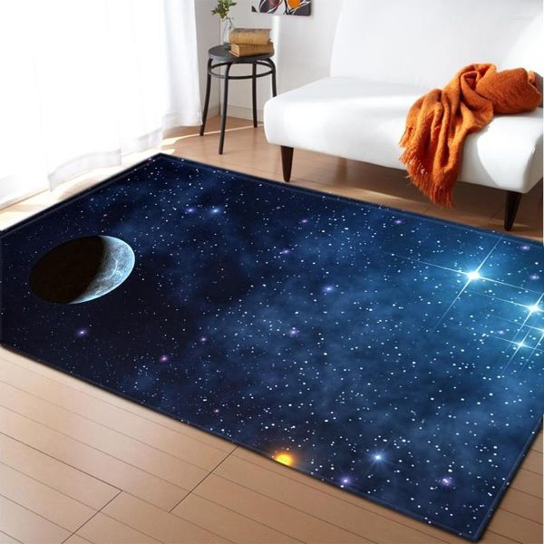 Teppiche Universe Galaxy Teppich für Wohnzimmer Dekor Soft Memory Foam Kinder Schlafzimmer Spielmatte Teppich 3D Space Planet Parlor Bodenfläche