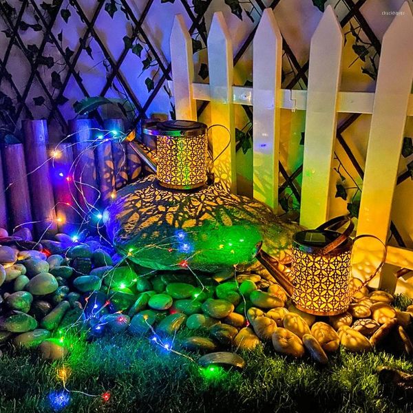 Bollitore annaffiatoio illumina lampada solare da giardino impermeabile da esterno giardino arte spruzzi d'acqua proiezione luce di paesaggio