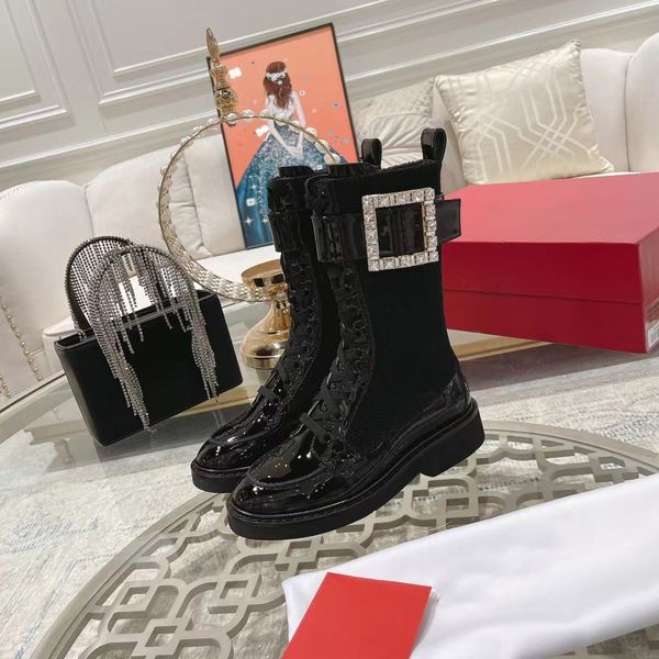 Ayak bileği botları kumaş İngiliz orta namlu martin-boots flaş matkap tokası çorap-botlar yuvarlak ayak ayak parmakları boyut 34-41