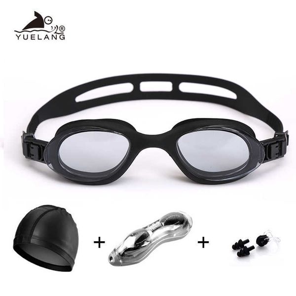 Goggles Дети, плавающие костюмы, кепка, зажимные затычки для ушей, профессиональная силикагель, навязчивая линейка для мужчин L221028