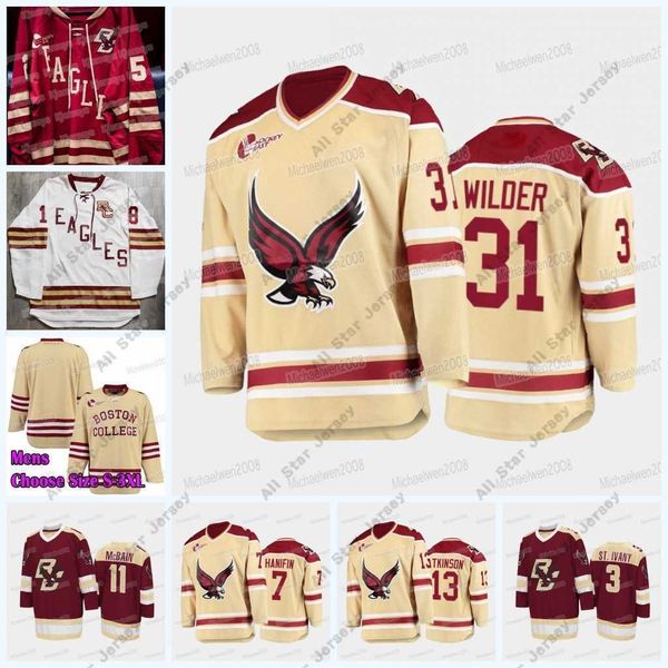 Ncaa Boston College Eagles Hóquei Jersey Henry Wilder Eric Dop Marc Mclaughlin Patrick Giles Patrick Eaves Cam