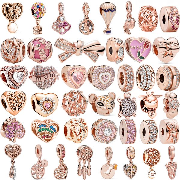 Charms Oro rosa Acchiappasogni Fiori Albero Palloncino Clip Perline Ciondolo Fit Braccialetti Pandora originali Gioielli fai da te Europa Drop Delivery Smtvb