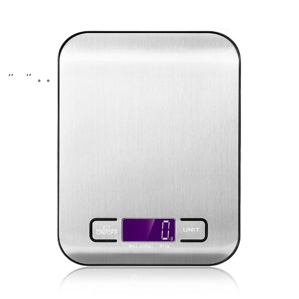 5KG 10KG / 1g Bilancia da cucina Strumenti di cottura Acciaio inossidabile Alimenti portatili Bilancia Alimenti Strumento di misurazione LCD Bilancia elettronica digitale RRC24