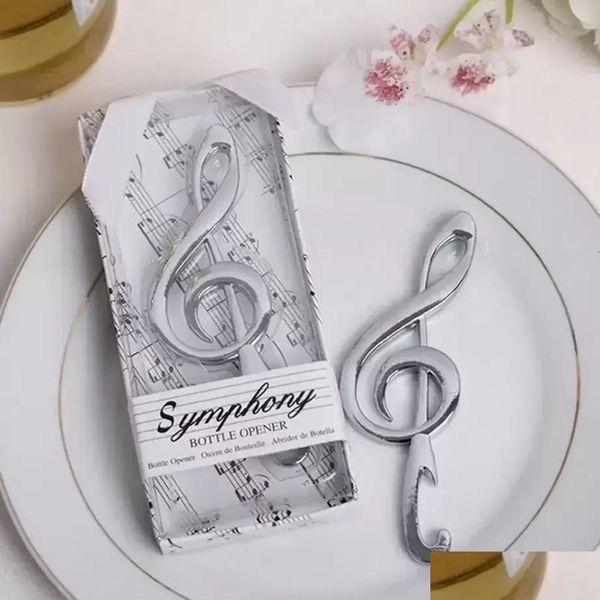 Вечеринка Symphony Chrome Music Note Gote Openler Bottle in Gift Box Bar Supply свадебный свадебный душ Favors Delive 2022 Dhonj