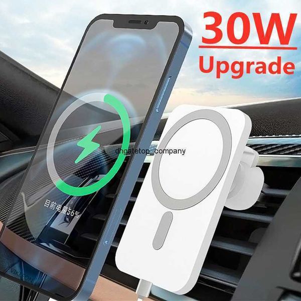 Supporto per telefono caricabatterie wireless per auto magnetico da 30w a ricarica rapida per iPhone 13 12 Pro Max Mini Caricabatterie Qi di ricarica