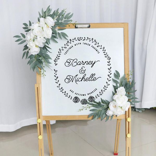Dekorative Blumen, künstliche Hochzeits-Hängegirlande, verwendet für Willkommens-Anzeigetafel, Simulationsrosen, Party-Dekoration