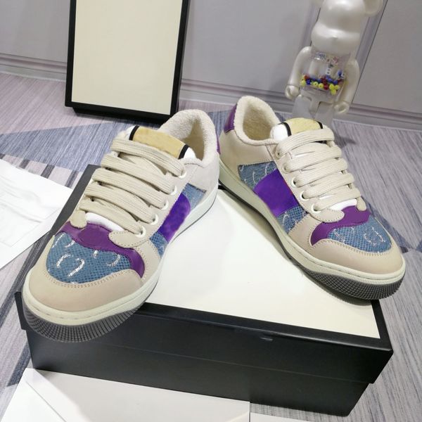 Scarpe casual designer Sneakers sporco Sneakers femminile classico classico in pelle in gomma a strisce rossa blu imitazione vecchie scarpe a basso taglio uomini e donne