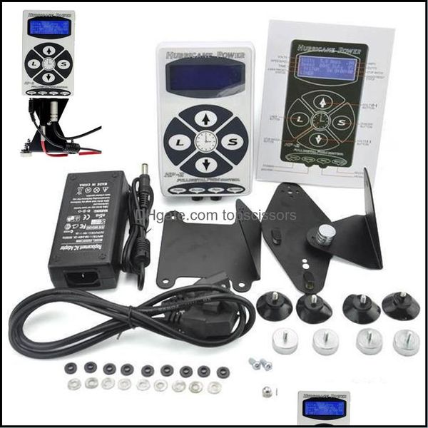 Tattoo-Netzteile Großhandel Tattoo-Netzteil Professional Hurricane 2 Powe Lcd Display Digital Dual Hines Drop Delivery 2022 Dhynd
