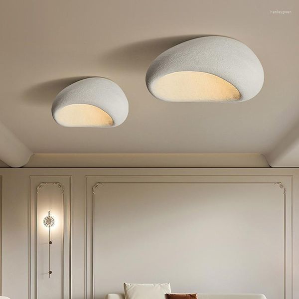 Luzes de teto estilo nórdico minimalista wabi-sabi lâmpada arte shell cozinha sala de estar decoração de casa de decoração de casa led