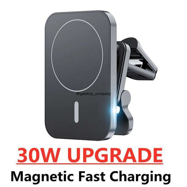 Caricabatteria da auto wireless magnetico da 30 W a ricarica rapida per iPhone 13 12 Supporto per telefono con supporto magnetico Supporto per presa d'aria per stazione di ricarica Qi