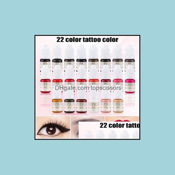 Tintas de maquiagem permanente semi -maquiagem de maquiagem tintas para sobrancelhas Lips Lips Eye Line Microblading Pigmment Tattoo Color Drop Deliver