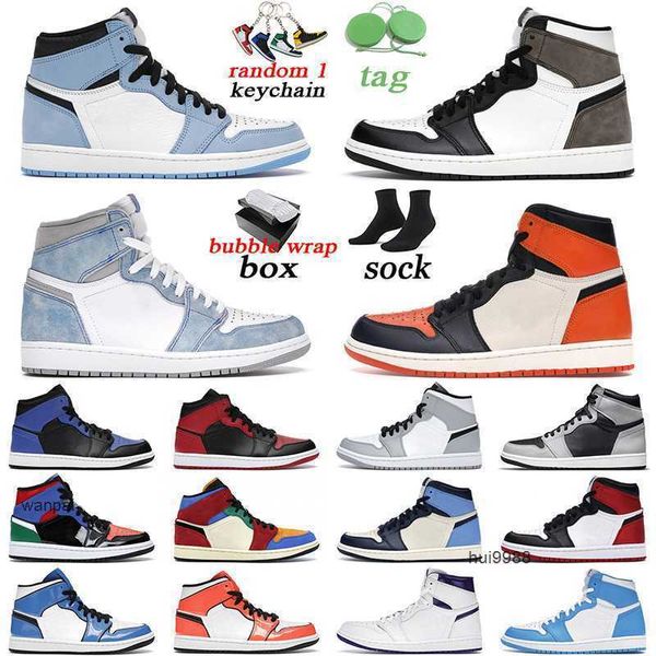 2023 Con scatola Scarpe da basket originali Jumpman 1 Hyper Royal 1s High OG University Blue Shattered Backboard Mid purple pulse outdoor mens Jordam JERDON