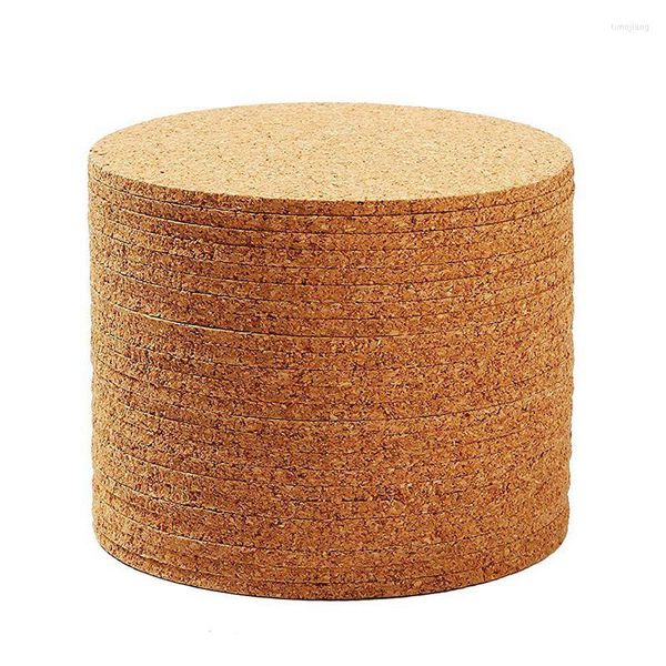 Tapetes de mesa Conjunto de 10 montanhas -russas de barra de cortiça - absorvente e reutilizável 90mm 5mm de espessura