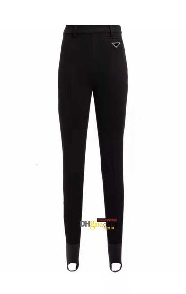 23Damen-Leggings-Hosen, gestrickt, modischer Stil für Damen, schmale Hose, Hose, hohe Taille, Sport, Yoga, Capris mit Buchstaben, bedruckte Böden, Größe