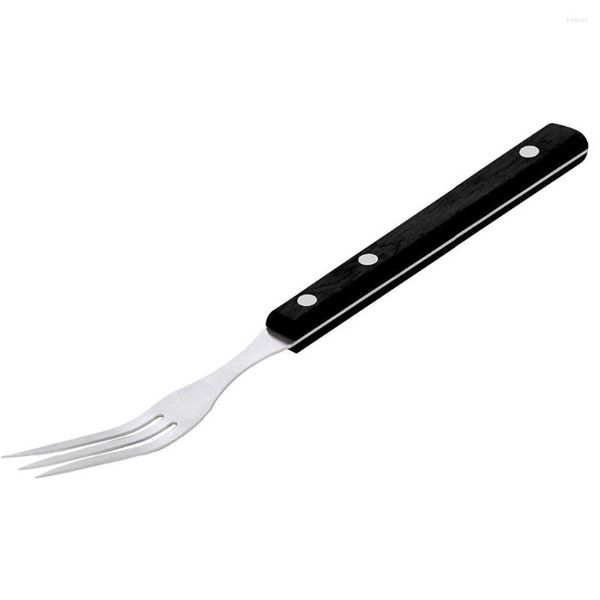 Definir talheres miu France Sharp 10 polegadas Granny Fork Stainless 3 Prong Wood alça de cozinha utensílios pequenos