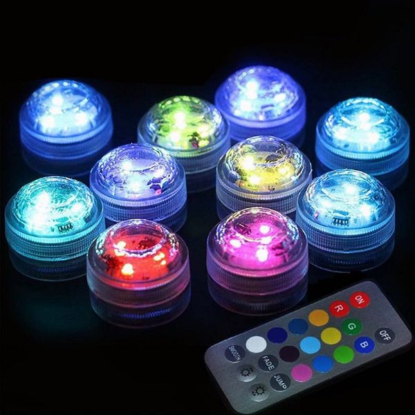 Illuminazione per acquari Luce subacquea a LED per pesci IP68 Impermeabile a batteria Multi colore Sommergibile Serbatoio Stagno Piscina Festa di nozze