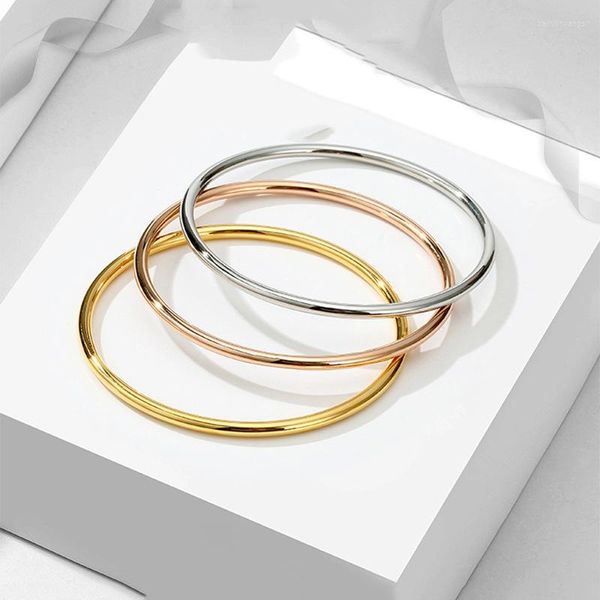 Braccialetto Semplice Alla Moda Bracciale In Oro Rosa Moda Braccialetti Di Lusso Con Smalto Per Le Donne Paio Di Gioielli Regalo Con Scatola Delicata